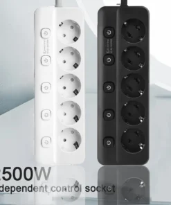 Alternative view of Power Strip EU Plug AC Outlets Multitap Socket Extension Cord Electrical Independent control switch Network Filter Adapter