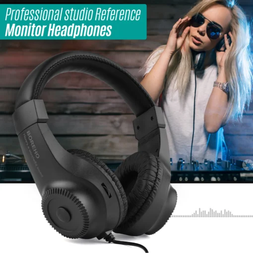 Over-Ear Stereo Monitor Headphones with 50mm Drivers for Guitar and Audio Equipment Use - Image 2