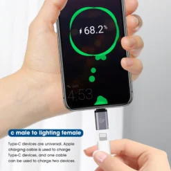 Alternative view of Universal Type-C Charging Adapter with Fast Charge Capability for Lightning Devices