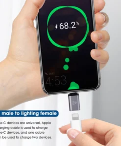 Alternative view of Universal Type-C Phone Charging Adapter Lightning Female To USB C Male Cable Converter Fast Charge Connector