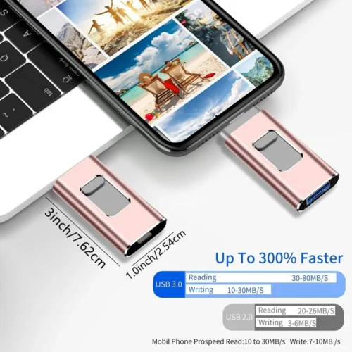 Alternative view of iPhone USB Flash Drive 2TB - 3-in-1 USB 3.0 Memory Stick