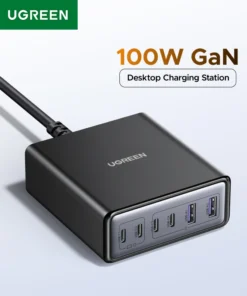 UGREEN 100W 65W GaN Charger 6 in 1 Desktop Laptop Fast Charger For iPhone 17 16 15 14 Pro Max Macbook Air iPad Samsung Xiaomi