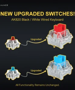 Alternative view of Ajazz AK820/AK820Pro Gaming Mechanical Keyboard Bluetooth 5.1/Wireless/C-Wired Customized Keyboard with Knob Hot Swapping Gasket