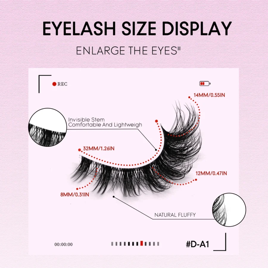 Veltrinay Fake Lashes Mink Lashes Plush 3D False Eyelashes Clear band Accent Cat Eye Lashes False Lashes Makeup - Image 5