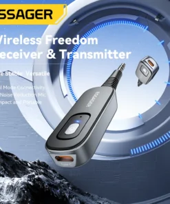 Alternative view of Essager Bluetooth 5.1 Audio Receiver Transmitter 3.5MM 3.5 AUX With Mic Stereo Music Wireless Adapter For PC TV Car Speakers