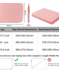 Alternative view of Laptop Sleeve Bag for 13-15.6 Inch MacBook, Lenovo, Asus, HP, Dell - Portable Cover Case