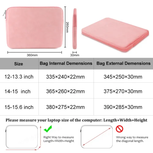 Alternative view of Laptop Sleeve Bag for 13-15.6 Inch MacBook, Lenovo, Asus, HP, Dell - Portable Cover Case