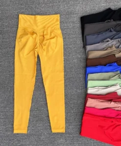 High Waist Seamless Yoga Leggings with Quick-Dry Fabric and Scrunch Design - Sport and Gym Wear