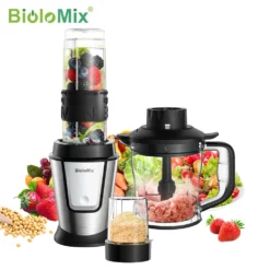 BioloMix 3-in-1 Food Processor and Blender, 700W Portable Juicer and Smoothie Maker