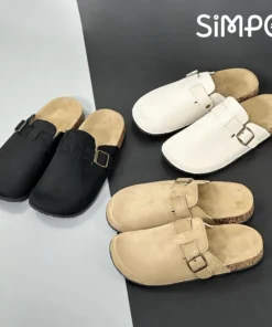 Alternative view of Outdoor Casual Comfortable Closed-toe Slipper Outerwear Flat Bottom Cork slippers For Women And Men Suitable For All Season
