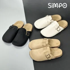 Alternative view of Cork Slippers for Women and Men - Outdoor Casual Comfortable Closed-toe Flat Bottom Footwear for All Seasons