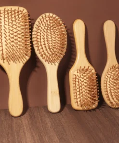 Natural bamboo paddle comb air cushion comb scalp massage anti-static tangle free comb,Special for real hair wigs