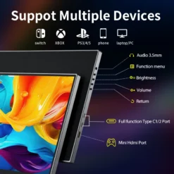 Alternative view of 15.6" Portable 1080P Monitor with HDMI and USB-C for Gaming and Extended Display