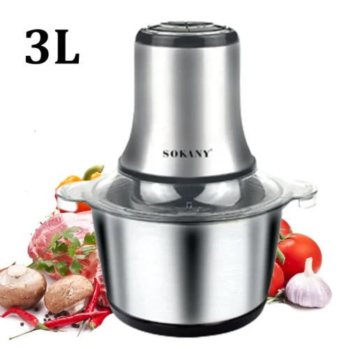 800W 3L Stainless Steel Electric Meat Grinder and Food Processor