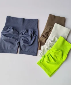 Peach Women's High Waist Hip Lifting Sports Shorts