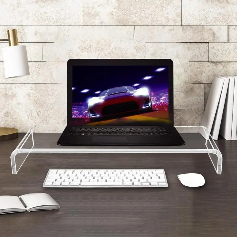 Acrylic Monitor Stand Riser Clear Computer Monitor Heighted Base Keyboard Laptop Bracket For Home Office Computer Accessories - Image 3