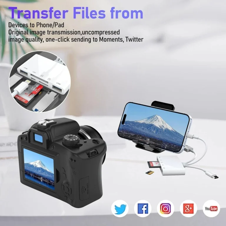 USB C/Lightning Card Reader for iPhone,5 in 1 SD Micro SD OTG Adapter With Lightning Charging for iPad Android Computer Laptop - Image 4