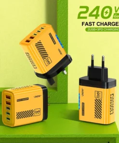 Alternative view of 5 Ports Fast Charger Type C Quick Charge 3.0 USB C Wall Charger Adapter For iPhone 17 Pro Samsung Xiaomi mi PD USB Fast Charging