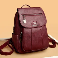 Alternative view of Women’s Soft Leather Backpack with Vintage Design for Casual Travel and School