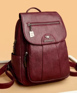 Alternative view of 5 Color Women Soft Leather Backpacks Vintage Female Shoulder Bags Sac a Dos Casual Travel Ladies Bagpack Mochilas School Bags