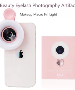 Mobile Lens LED Phone Clip Magnifier, 15X Zoom with Light for Photos,Hands-Free Magnifying Glass Macro Lens 2 in 1 HD Camera Len