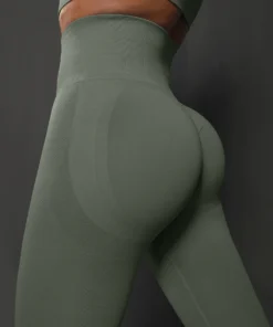 Alternative view of High Waist Seamless Yoga Leggings for Women - Hips Lifting Workout Pants