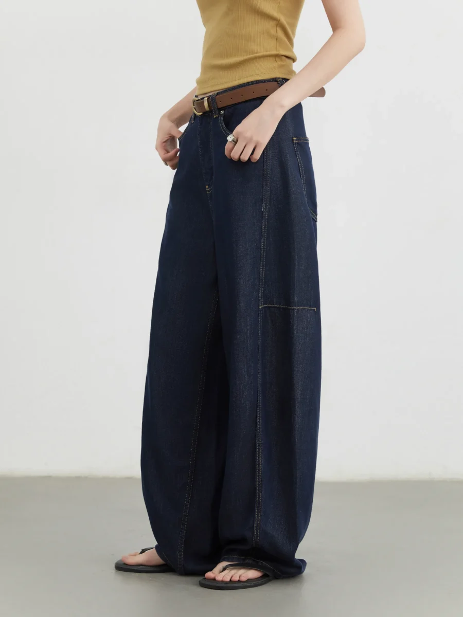 CHIC VEN Women's High Waist Wide Leg Denim Pants - Image 3