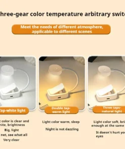 Alternative view of Mini Clip Book Lamp LED Table Lamp Eye Protection 3 Colors Battery Powered USB Night Light Portable Bedside Student Reading Lamp