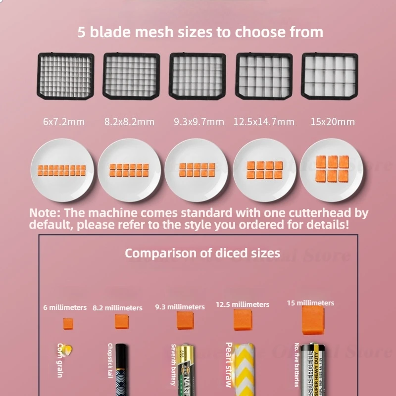 HomeWise Electric Vegetable and Fruit Slicer with 5 Blades - Cutting Machine for Cubes and Strips - Image 5