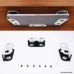 Under Desk Laptop Mount with Anti-Scratch Silicone Shelf for Organized Workspace