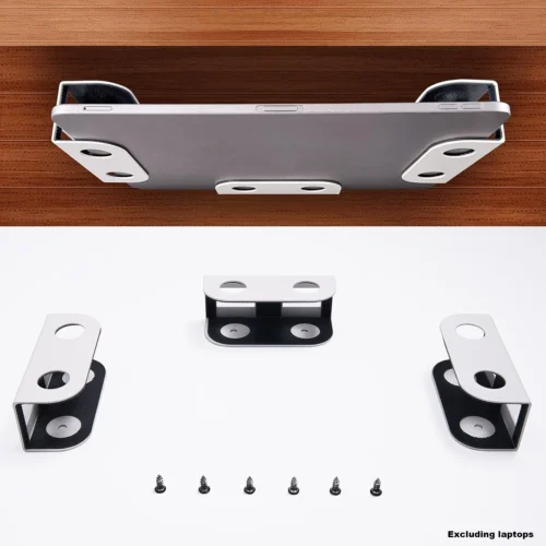 Under Desk Laptop Mount with Anti-Scratch Silicone Shelf