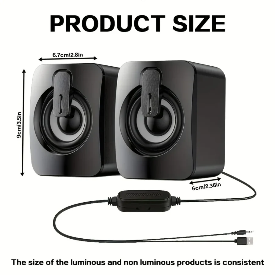 HIFI Stereo USB Computer Speakers with LED Light - Image 6