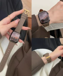 Leather Loop For Apple Watch Band For Women Sport Correa 38mm 40mm 41mm 42mm 44mm 45mm 46mm 49mm , Strap For IWatch