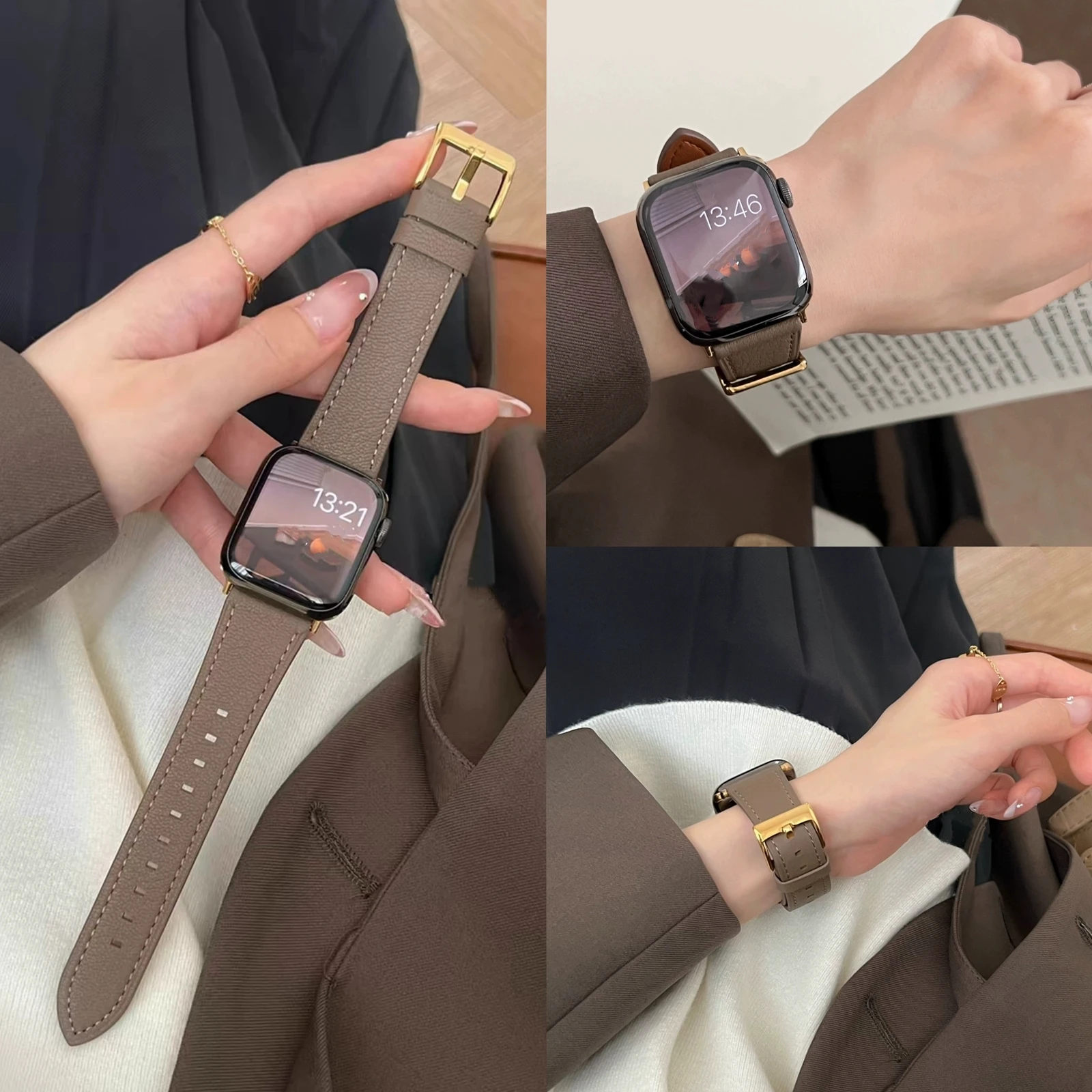 Leather Loop Apple Watch Band with Elegant Design for Women in Multiple Sizes