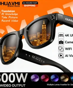 AI Smart Glasses 800W Anti Shake HD Camera Video Recording Languages Translation Sunglasses Bluetooth Call Music Play Man Women