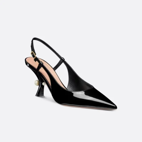 2025 Summer New Women's Wrap Toe Sandals Pointed Toe Kitten Heel Back Strap Shallow Pearl Black Ladies Large Size High Heels