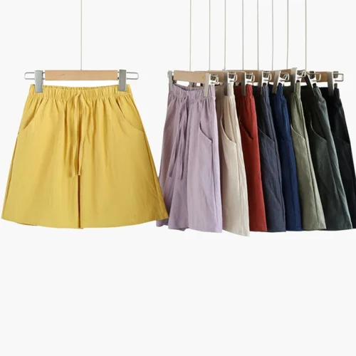 Alternative view of ITOOLIN Casual Linen Shorts Women Gym Workout Shorts Short Pants High Waisted Black Ladies Short Femme Women Shorts Sport Femme