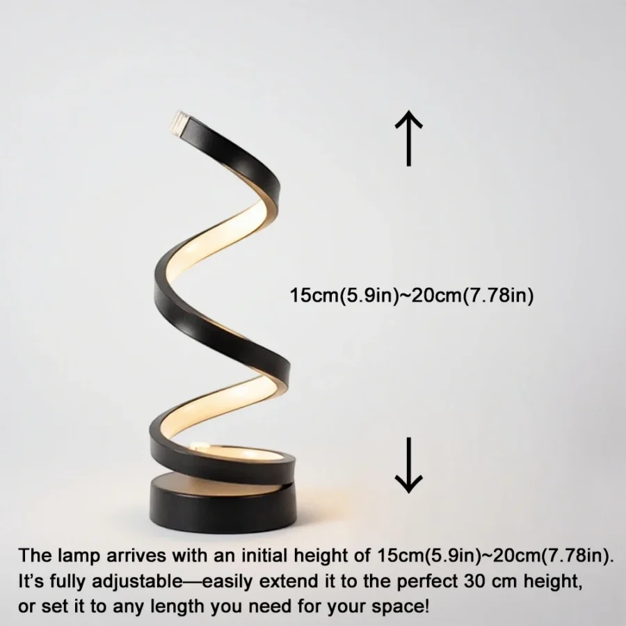 LED spiral dimmable table lamp suitable for living room bedroom study adjustable brightness bedside lamp for office and home use - Image 6