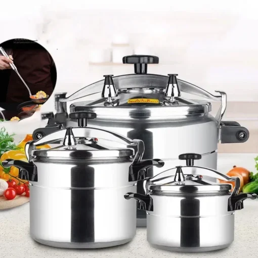 Stainless Steel Pressure Cooker with Explosion-Proof Design, 5L Capacity, Compatible with Induction and Gas Stovetops - Image 2