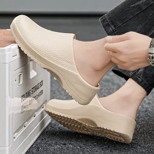 Non-Slip Oil-Resistant Chef Shoes for Hotel Kitchen - Casual Flat Work Footwear, Breathable Comfort, Plus Size 47 - Image 4