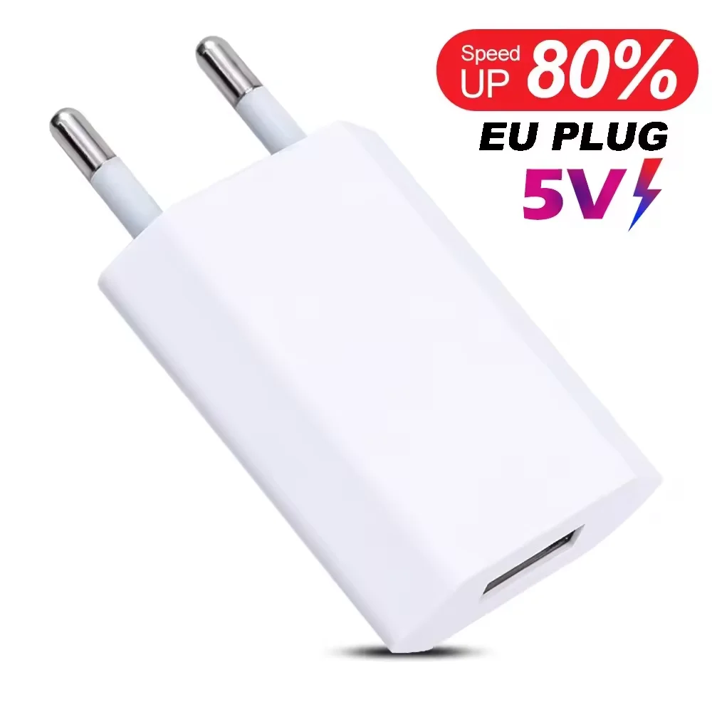 USB Wall Charger with EU Plug, 5V/1A Power Output, Ideal for Smartphones (1 to 5 Pack) - Image 2