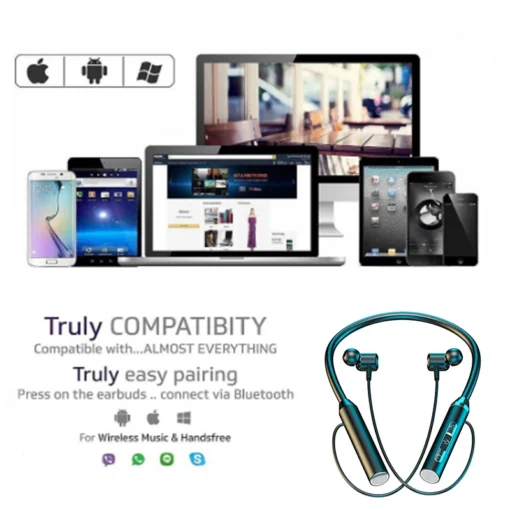 Wireless Bluetooth Neckband Earphones with Waterproof Design for Gaming and Sports - Image 6