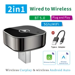 Wireless CarPlay Adapter - Plug & Play Auto Connect with 5GHz WiFi for iPhone Users
