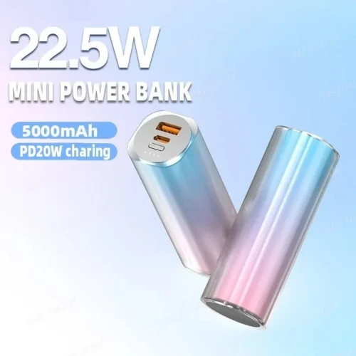 5000mAh Portable Power Bank with PD 20W Fast Charging for iPhone, Samsung, Xiaomi