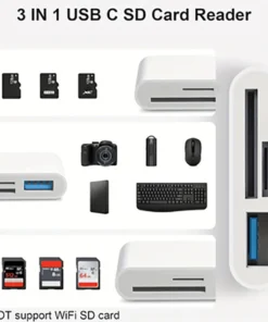 Alternative view of USB C To SD/TF Memory Card Reader, 3-in-1 USB C Card Read Compatible With iPhone 15 Pro iPad Mac MacBook Laptop Android,PC & Acc