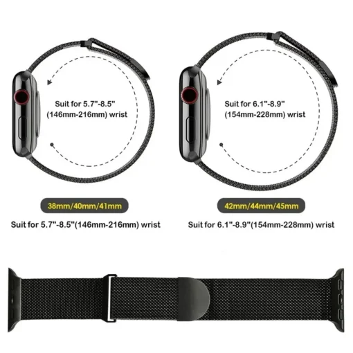 Metal Milanese Strap with Magnetic Closure for Apple Watch Series Ultra3/2 and Other Models - Image 6