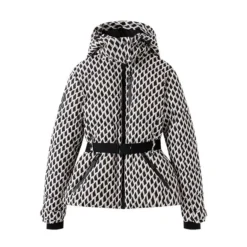 Alternative view of Hooded High Waist Padded Parka with Belt - Warm Windproof Ski Jacket for Women
