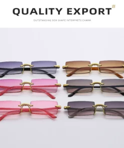 Alternative view of Fashion Square Frameless Sunglasses Ladies Gradient Colour Trend Cut Edge Sunglasses Classic Summer Outdoor Travel Accessories