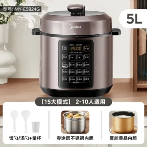 Midea Electric Pressure Cooker with Multi-Function Rice Cooking and Intelligent Reservation for Home Use