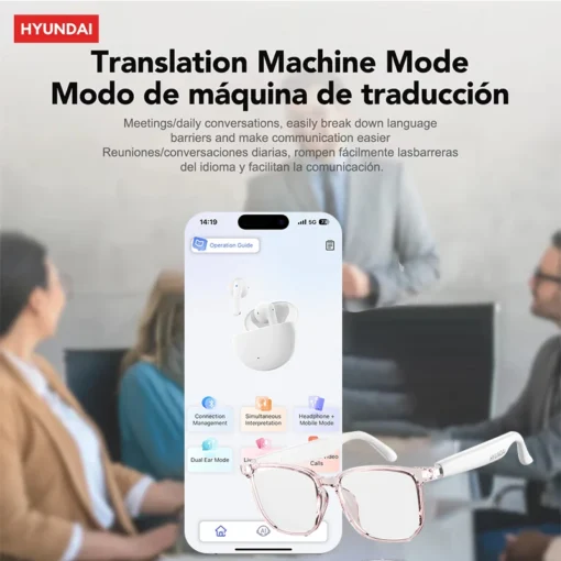 AI Smart Glasses with Voice Translation and Bluetooth 5.4 for Meetings and Travel - Image 2